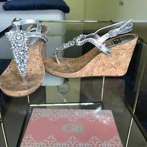 Jeweled Gianni Bini Wedge Sandals